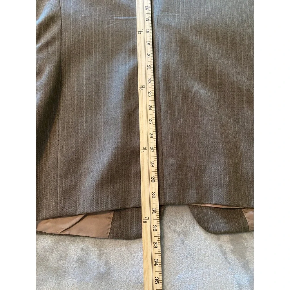 Hart Schaffner Marx Blazer Mens 40R Brown Gold Trumpeter Pinstripe Wool Jacket